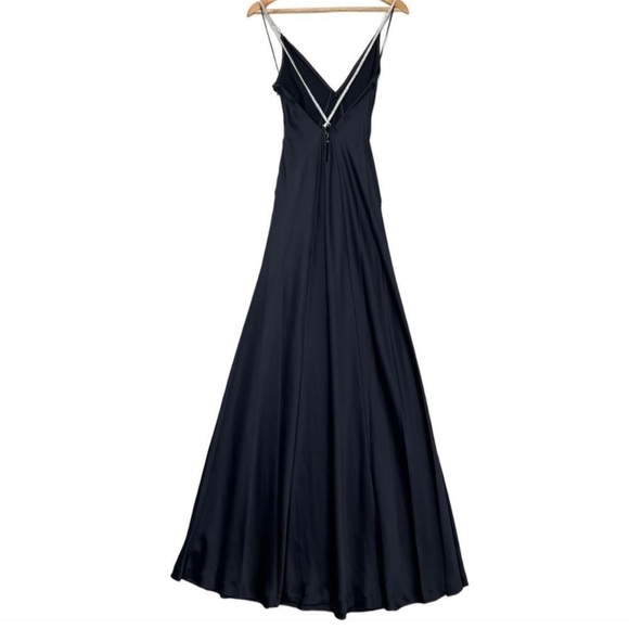 NWOT Ramy Brook Macau Satin Rhinestone Embellished Gown Social Dress Sleeveless - Picture 3 of 10